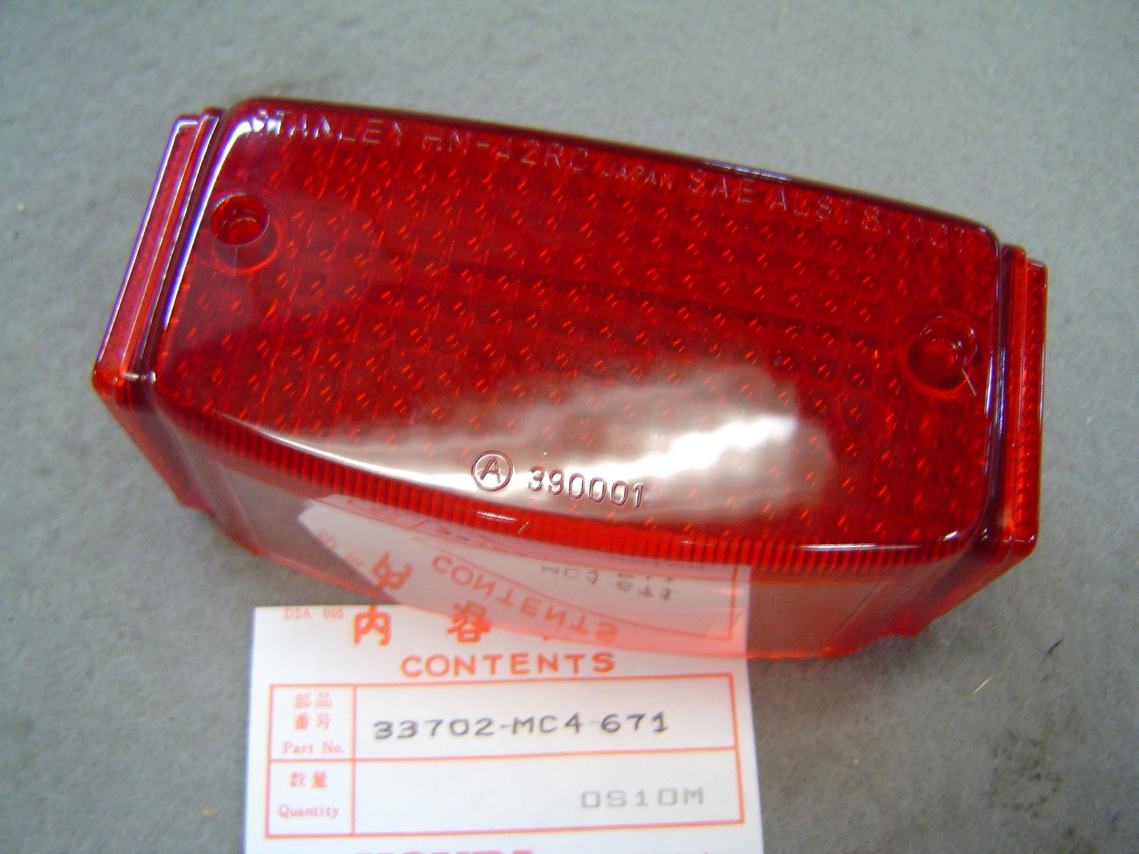 Cabochon de feu AR Honda remplace votre optique cassée sur XL500RC et VF750C