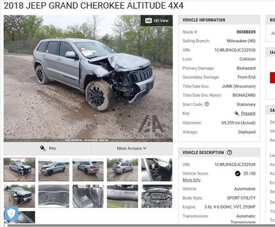 Used Multi-Function Module fits: 2018 Jeep Grand cherokee Multifunction receiver