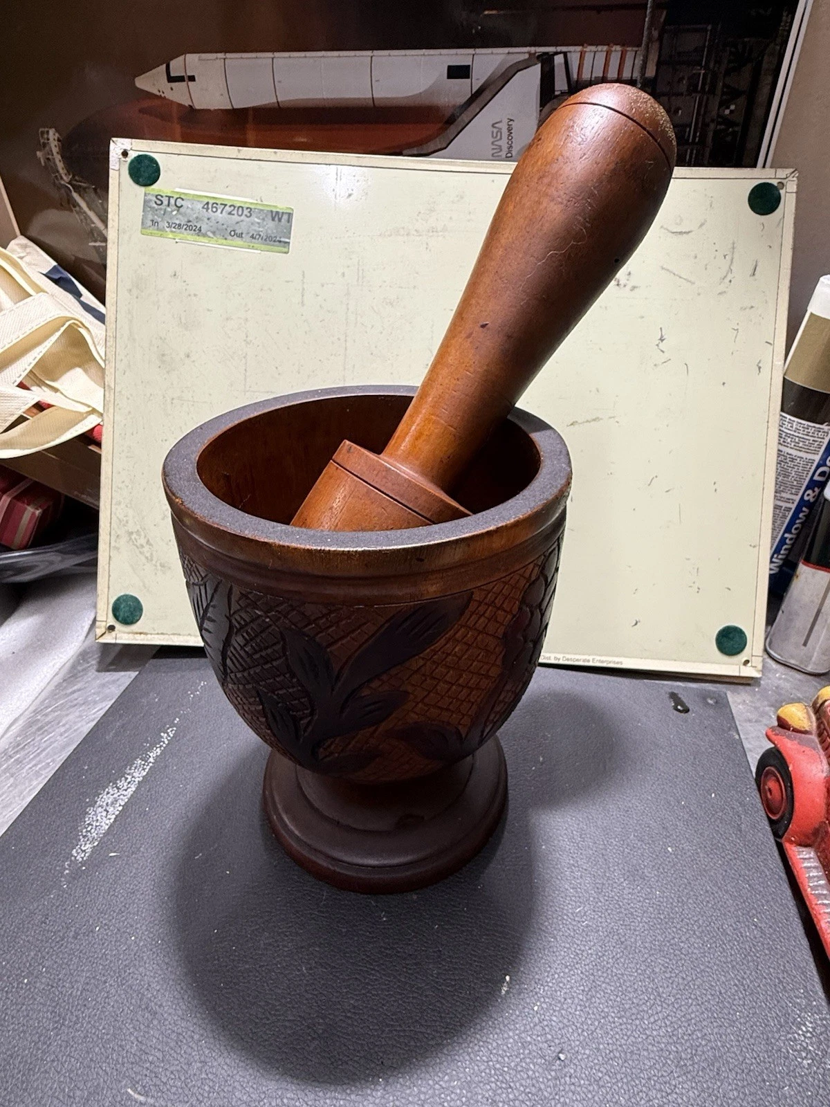 Wooden Mortar and Pestle Set Classic Pestal Natural Spice Herb Pill Grinder Tool