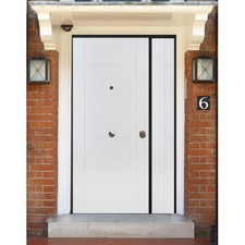 Porta Blindata Bianca Doppia Anta Portoncino da Esterno 2 Ante Portone Ingresso