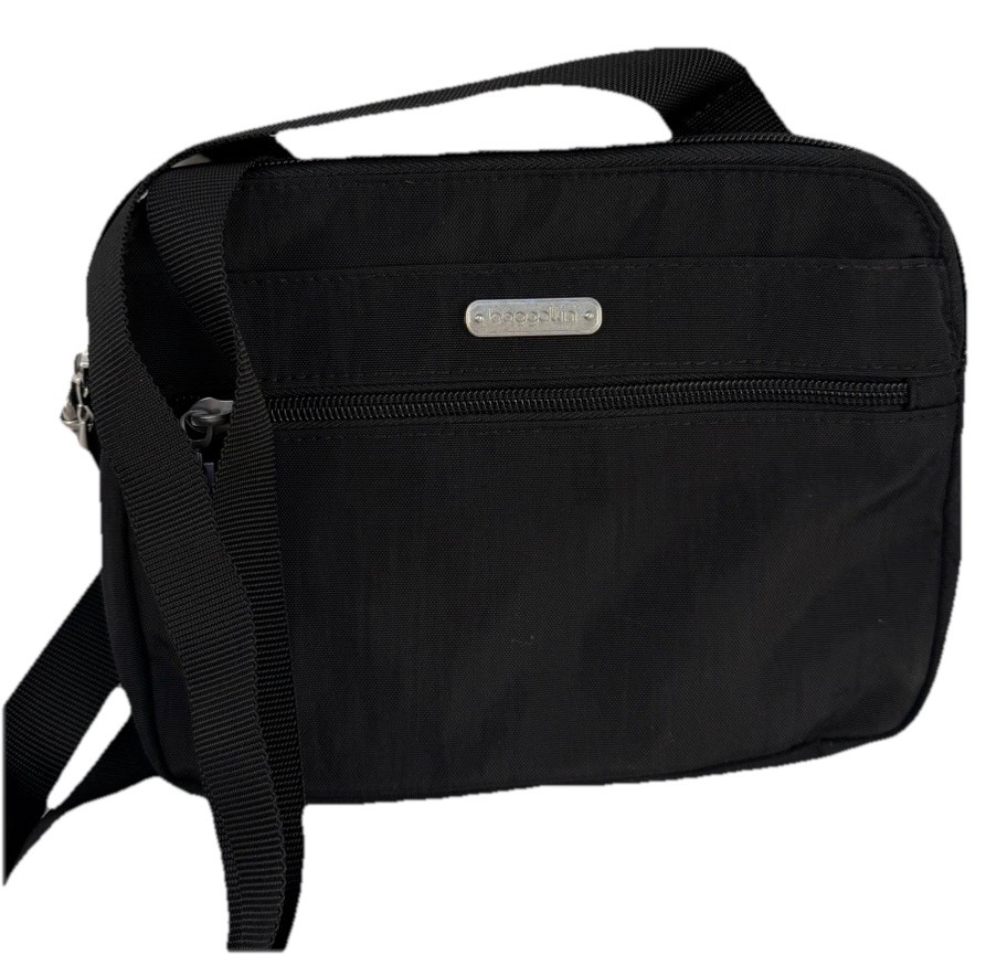 Baggallini Double Zip Black Medium Crossbody Bag … - image 1