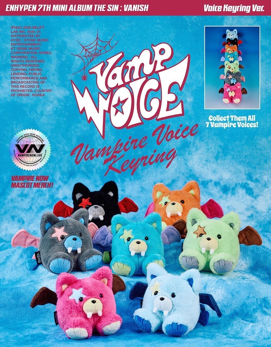 ENHYPEN 7TH MINI ALBUM THE SIN VANISH VAMPIRE VOICE KEYRING VER