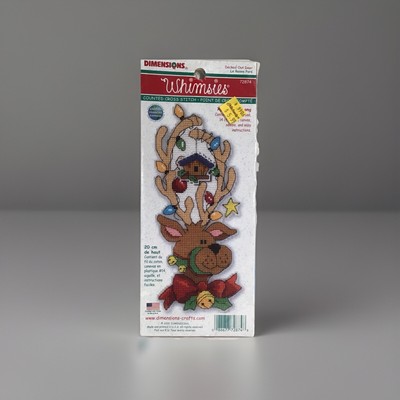 2002 Dimensions Whimsies Counted Cross Stitch Kit Decked Out Deer 72874