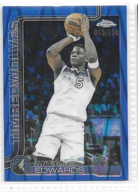 Anthony Edwards 2025-26 Topps Chrome Blue Raywave Refractor 15/150 #151 - Bild 1 von 2