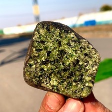 206G Natural and rare beautiful museum grade olive green olivine crystal