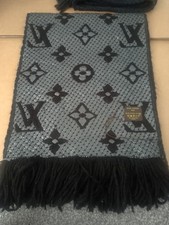 Grade A Preloved Louis Vuitton Monogram Scarf Black And Silver