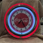 Drink Coca-Cola Vintage Style Wall Clock Retro Design Double Neon