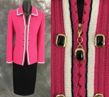 BEAUTIFUL St John collection jacket knit pink multi blazer size 4