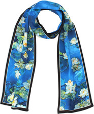 100 Silk Scarf for Women 58 6.3 Long Shawls for Headscarf and Neck- Oblong Ha