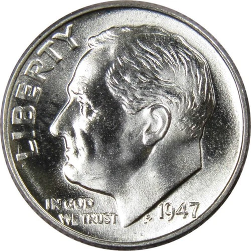 1947 Roosevelt Dime BU Uncirculated Mint State 90% Silver 10c US Coin
