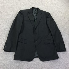 John Varvatos Suit Jacket Mens 38R Black Pinstripe Wool Two Button Made Italy