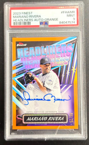 2023 Finest Mariano Rivera FHAMR Headliners Auto-Orange PSA 9