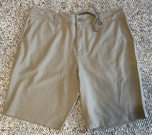 Hang Ten Regular Fit Tan Striped Stretch Hybrid Walkshort Shorts Men’s Size 38