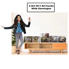 5 Art Cards From Paintings With 5 Envelopes **Free Shipping**