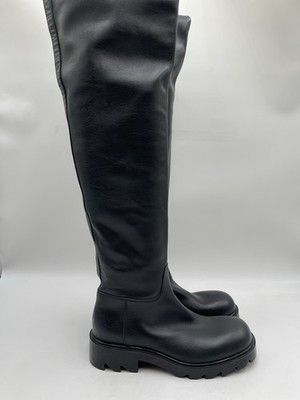 Bottega Veneta Cuissard Leather Over-The-Knee Boots in Black Leather Size 37