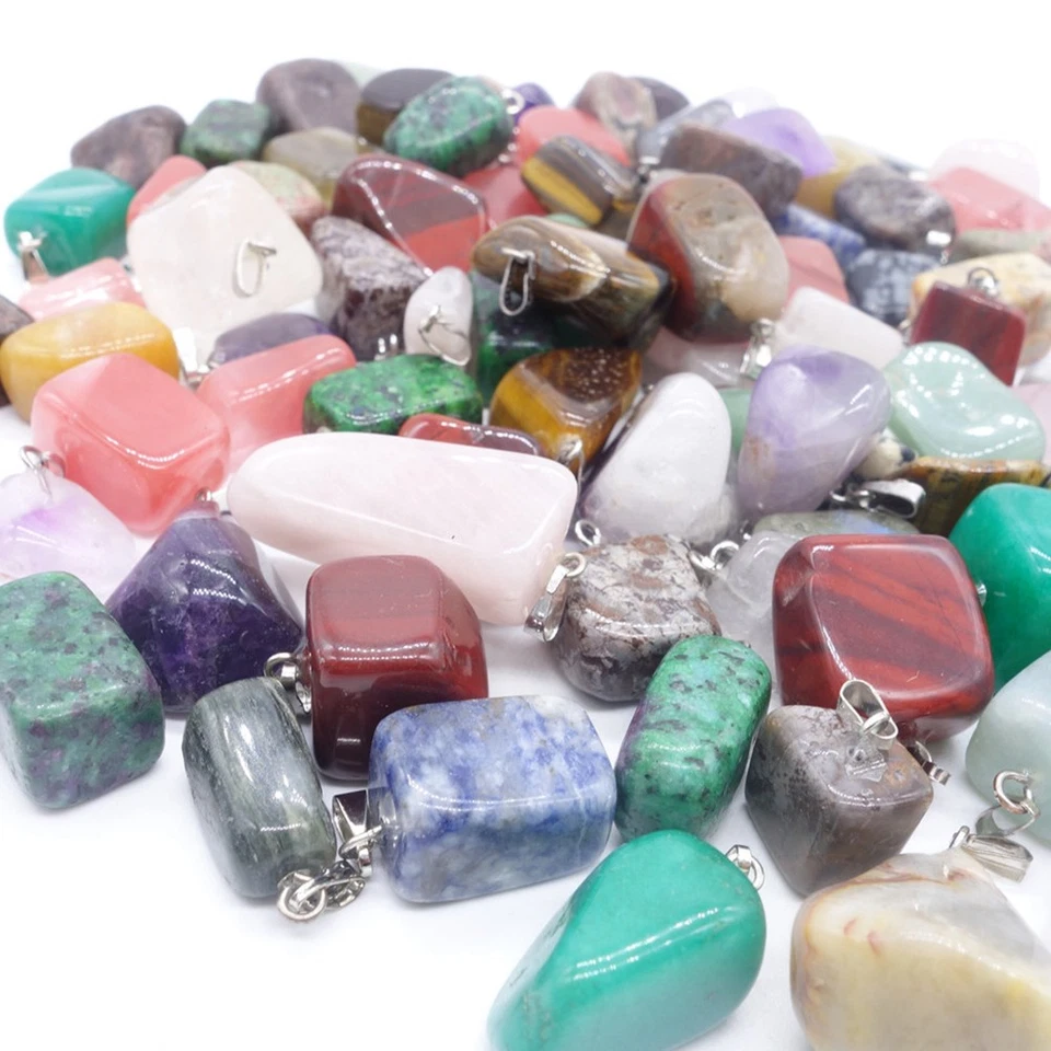  20 PCS Perline Bracciali Gioielli Accessori Di Pietra Naturale Multicolore - Immagine 4 di 4