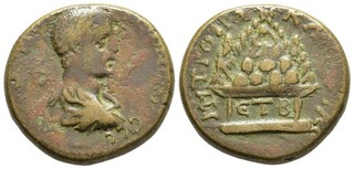 FITZ CAPPADOCIA CAESAREA ELAGABALUS AGALMA MOUNT ARGAEUS PROVINCIAL AE @NON1269