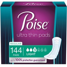 Poise Ultra Thin Incontinence Pads for Women, Postpartum Pads, Light Absorbency,