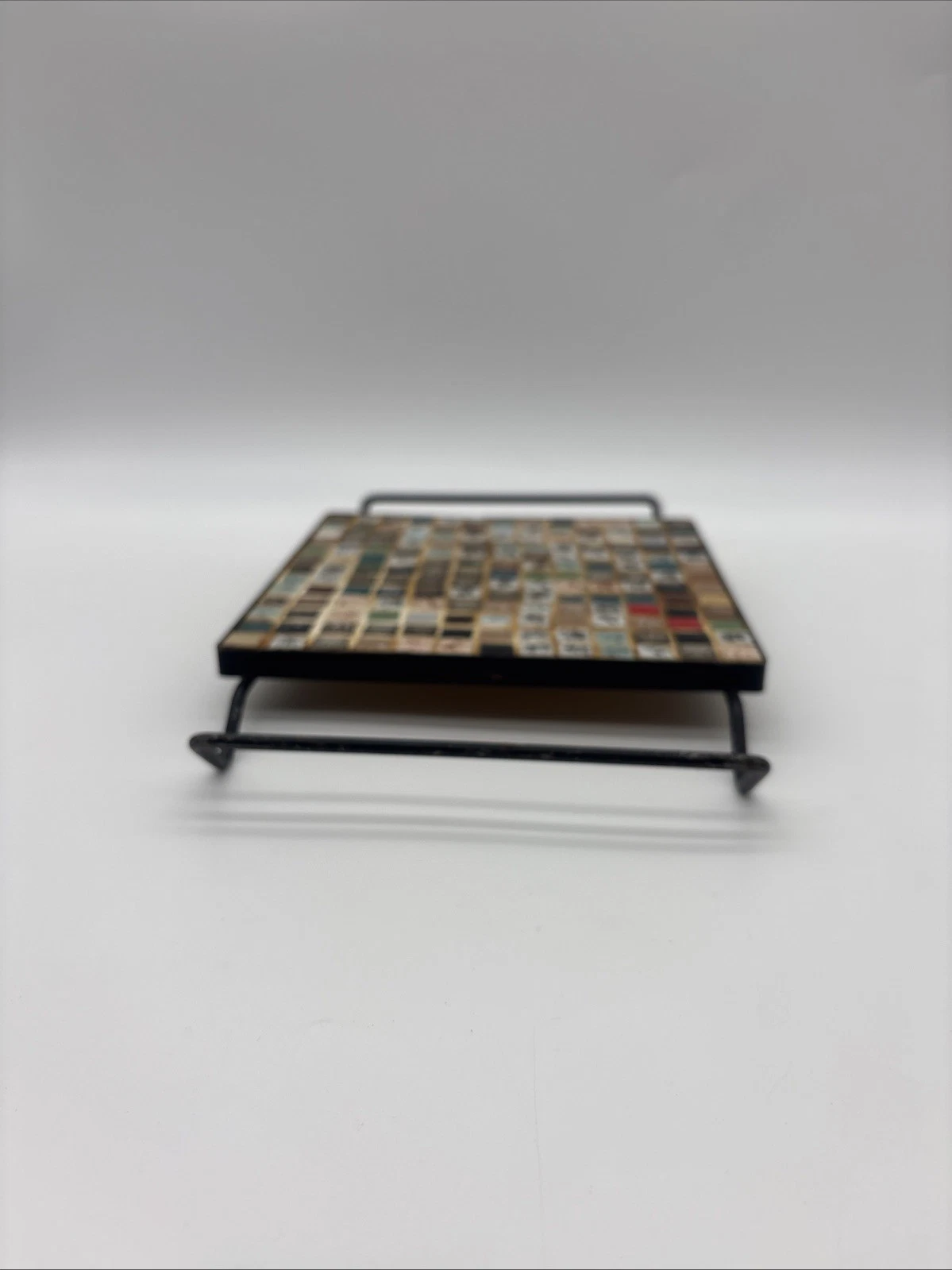 Vintage 1950s Kitschy Mosaic Tile Ceramic Trivet Plate Atomic age Retro Colorful - product detail image 10