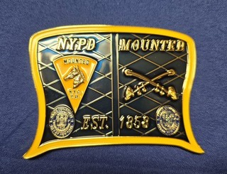 NYPD Mounted Saddle Blanket Challenge Coin Memorial New York City Police