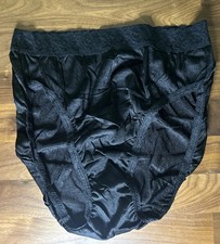 Vtg Hanes Her Way Nylon Hi-cut Bikini Panties Sz 8 Second Skin Lace Side Tag