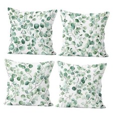 Pillow Covers 18x18 inch Set of 4, Green 18" x 18" Pack of 1 Watercolor