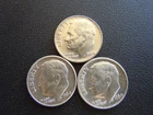 1964 P Roosevelt Dime - 3 Coins  #17