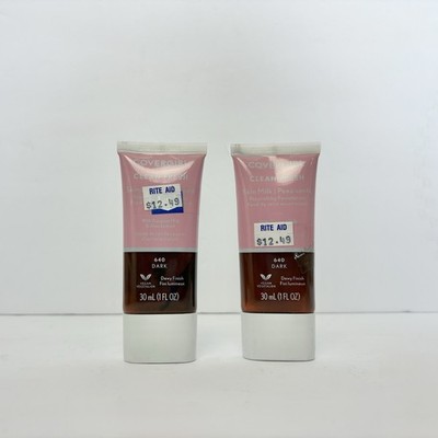 Lot of 2 COVERGIRL Clean Fresh Skin Milk Foundation 640 Dark - Niacinamide