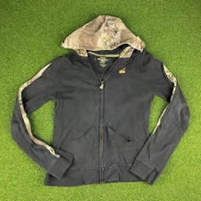 Y2K RealTree Girl Black Camo Full Zip Sweatshirt Hoodie Sz M