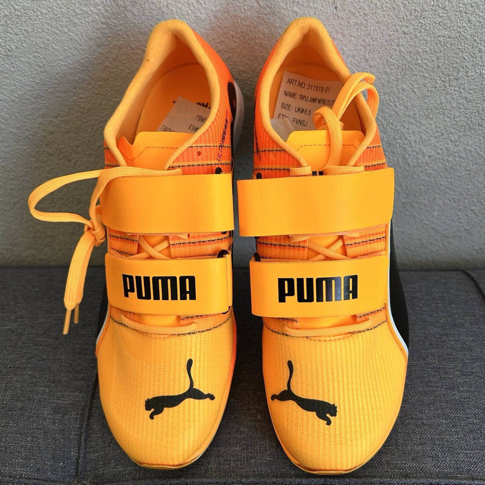 PUMA Triple Jump Nitro Elite 7.5 Running Mens Orange Sneakers Shoes Sample