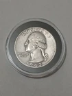 1943 S  WASHINGTON QUARTER CIRCULATED 90% SILVER in Hard Plastic Case Beautiful
