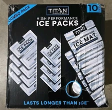 Titan by Arctic Zone High Performance Ice Packs, 10-pack Combo NEW (100E)