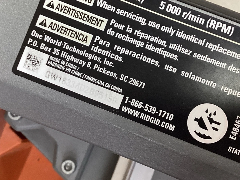 Ridgid 12 Amp 8 pulgadas Sierra para azulejos húmedos con cable de hoja con rasgadura extendida R4040 PICK UP Foto 4 de 4