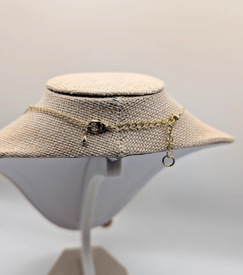 Collar Mal de Ojo Multipiedra Circonita Verde Y Blanco 18" Con Extensor ¡Bonito! Foto 4 de 4