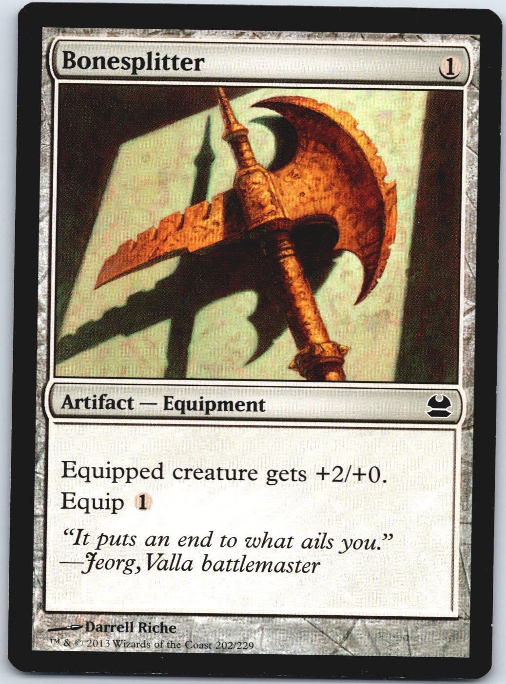 Bonesplitter 202 Common Modern Masters Magic: The Gathering Lightly Played