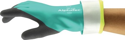 6x Chemiehandschuh AlphaTec 58-735 Gr.9 grün EN 388,EN 374 PSA III ANSELL