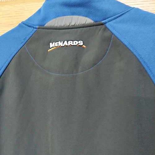 Menards Mens Softshell Jacket Blue Gray Full Zip Fleece Lined Size Large image 5