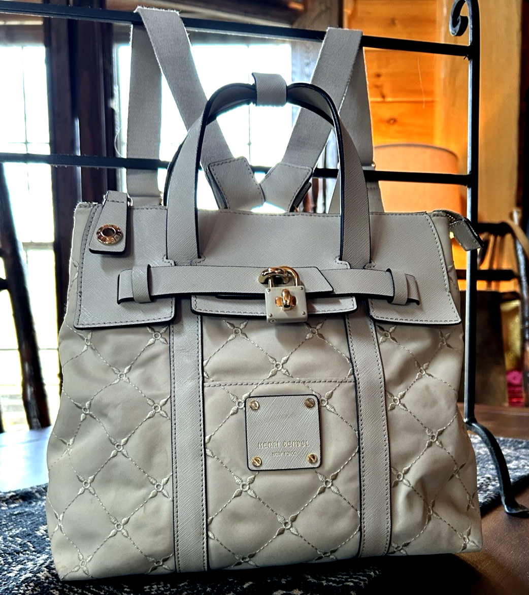 Rare Henri Bendel Leather/Nylon Jetsetter Diamond Stitched  display picture 1
