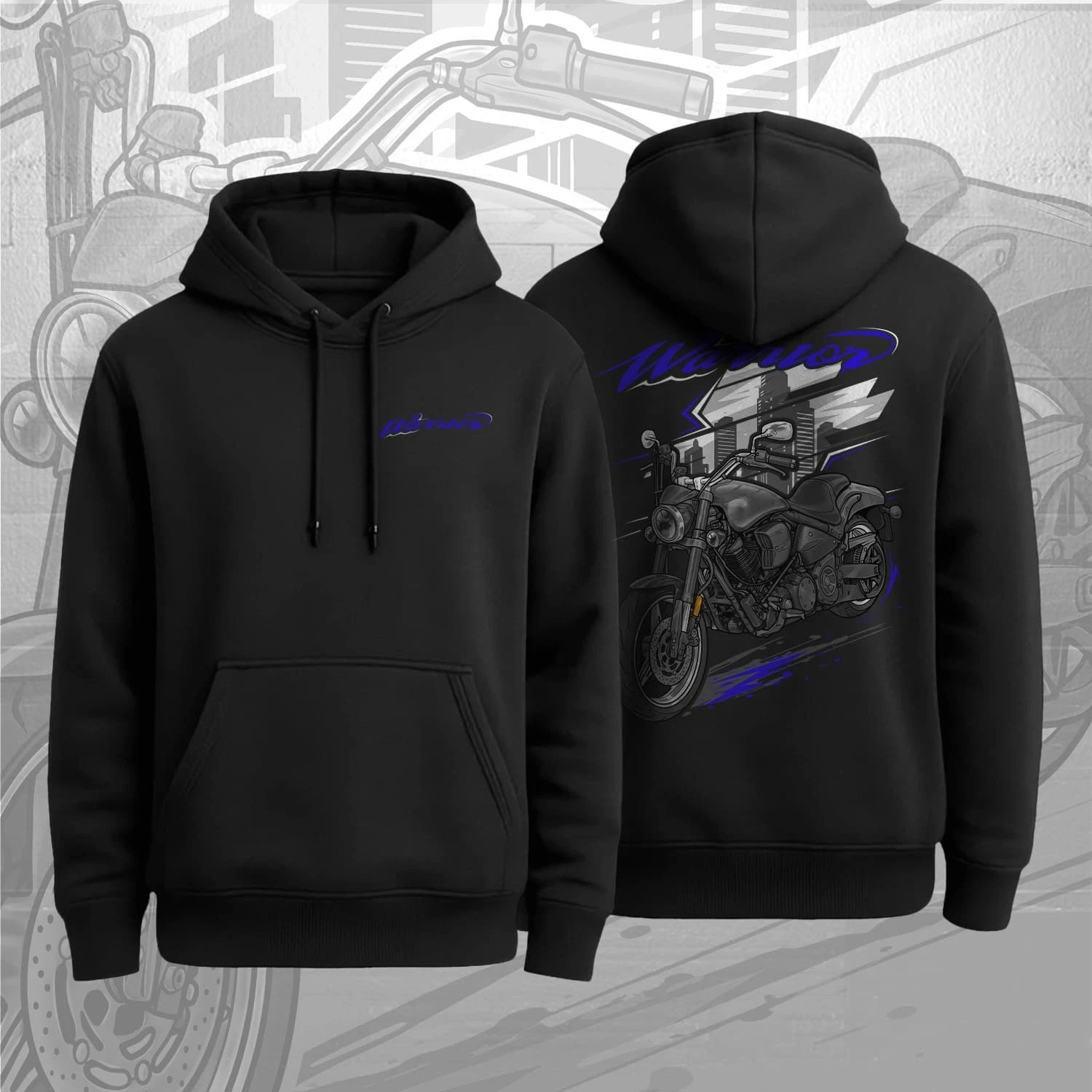 Yamaaha Road Star Midnight Warrior Motorcycle Hoodie for Riders