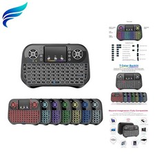 Mini Wireless Keyboard with Touchpad Mouse Combo, 7 Colors RGB Backlit, Porta...