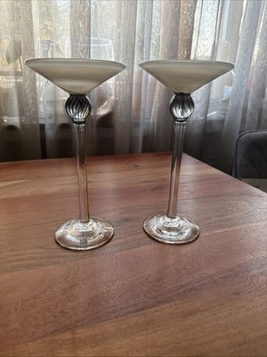 2x Pernille Bülow Bornholm Kerzenständer Vintage Handarbeit Skandinavien H24 D12