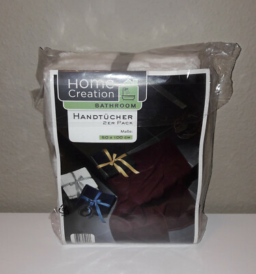 Home Creation Bathroom weiße Luxus Handtücher 2er Pack 50 x 100 cm NEU