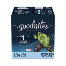 Goodnites Goodnites Bedwetting Underwear for Boys, S/m, 74 Ct, Size 4-Boy, 74