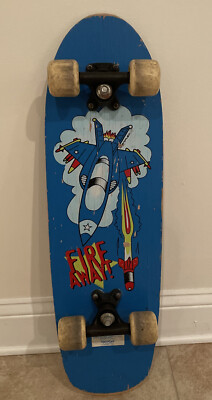 Vintage Skateboard Deck Variflex Fire Away Fighter Jet Air Force