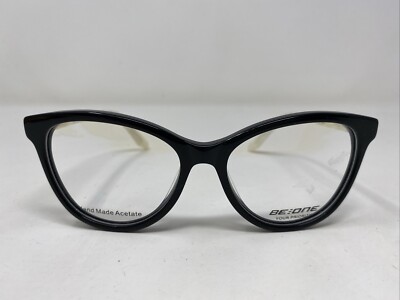 Be:One BE 6331 C1 51-18-140 Black/Ivory Plastic Full Rim Eyeglasses Frame X865