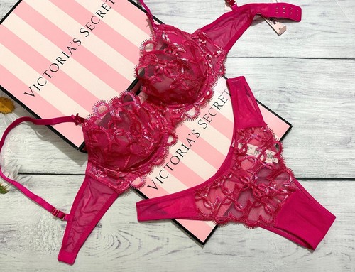 Perizoma Victoria's Secret Rosa - Microcotone Gamba Alta Righe Verdi - Taglie S M L XL