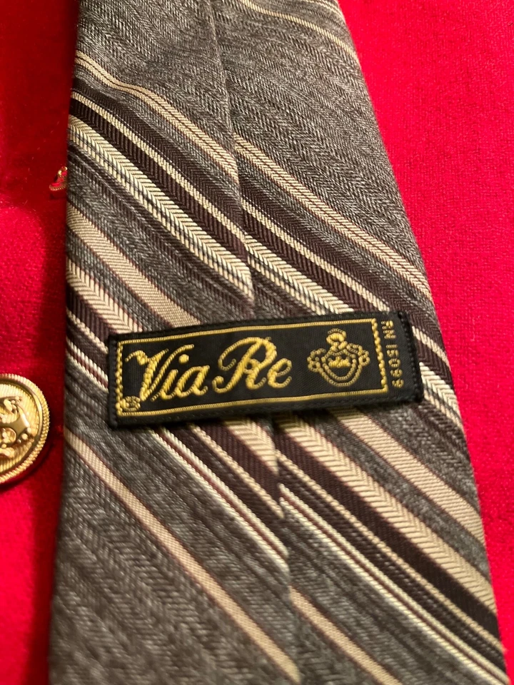 Via Re Mens Formal Necktie 53"Lx3"W Multicolor Neck Tie - Image 3 of 4