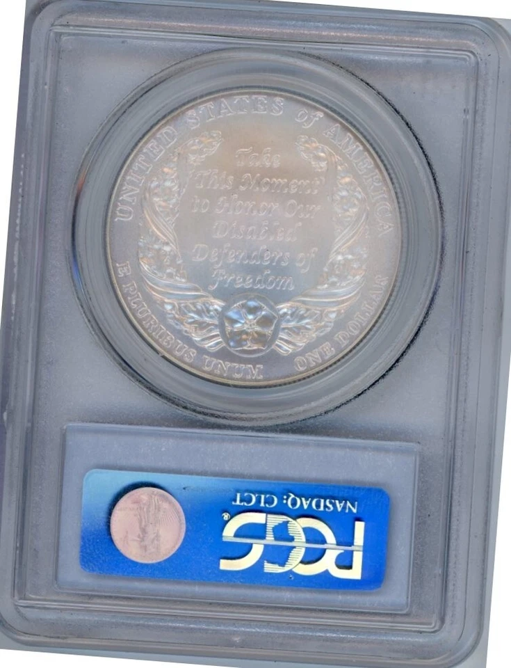 2010W DISABLED VETERANS COMMEMORATIVE $1 PCGS MS70 Cert. 16592100 - Image 2 of 2