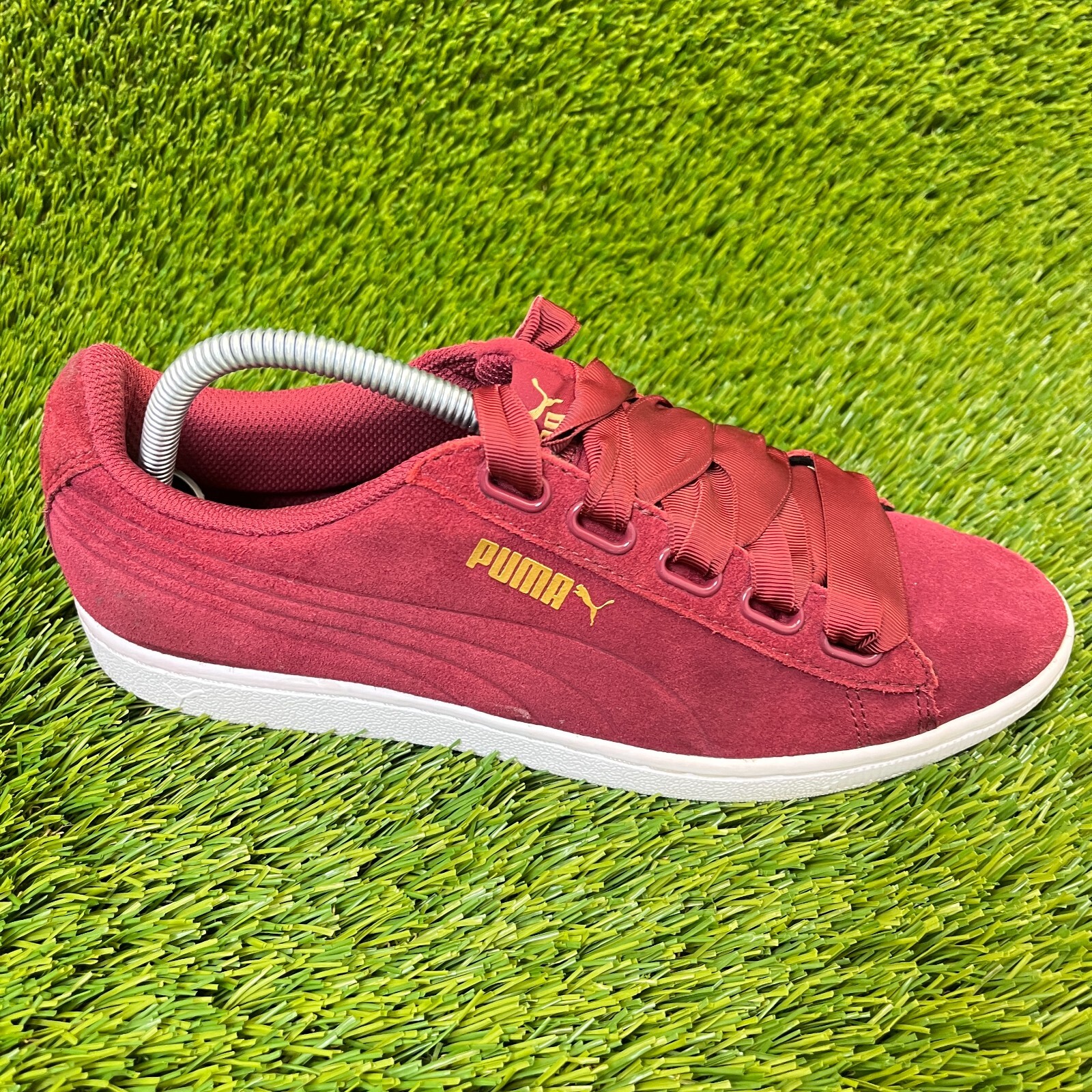 Puma Vikky Ribbon Burgundy White Womens Size 9.5 Athletic Sh