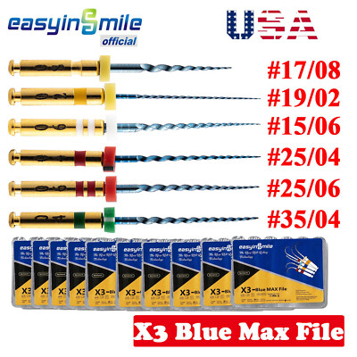  10packs Dental Endo Rotary Files X3-MAX Blue Niti Endodontic Files Engine 25mm